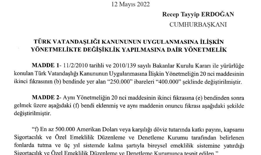 THE LAW FOR OBTAINING TURKISH CITIZENSHIP IS OFFICIALLY ANNOUNCED!