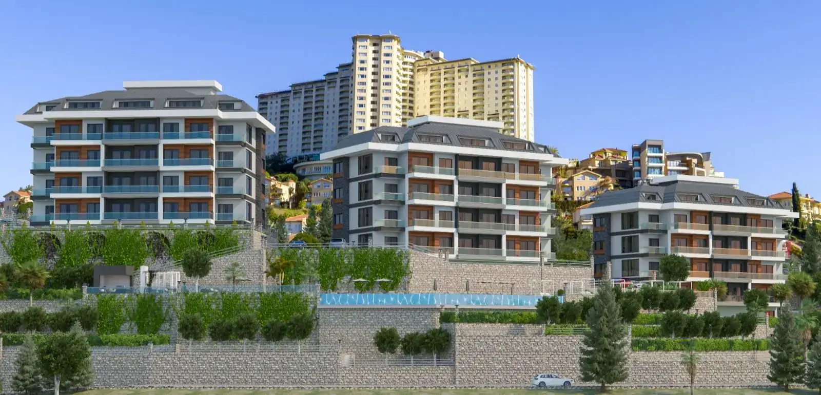 NEW COMPLEX UNDER CONSTRUCTION IN ALANYA IN THE DISTRICT OF KARGICAK