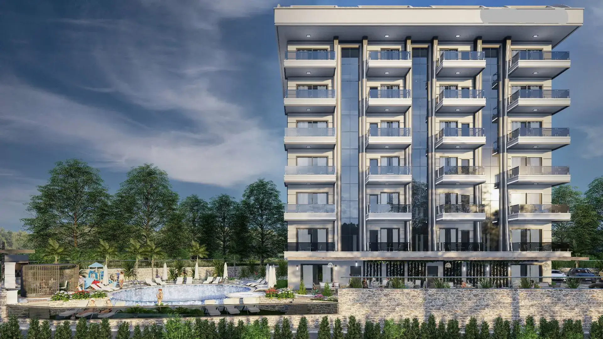 NEW RESIDENTIAL COMPLEX WITH LUXURY INFRASTRUCTURE IN ALANYA DEMIRTAS 