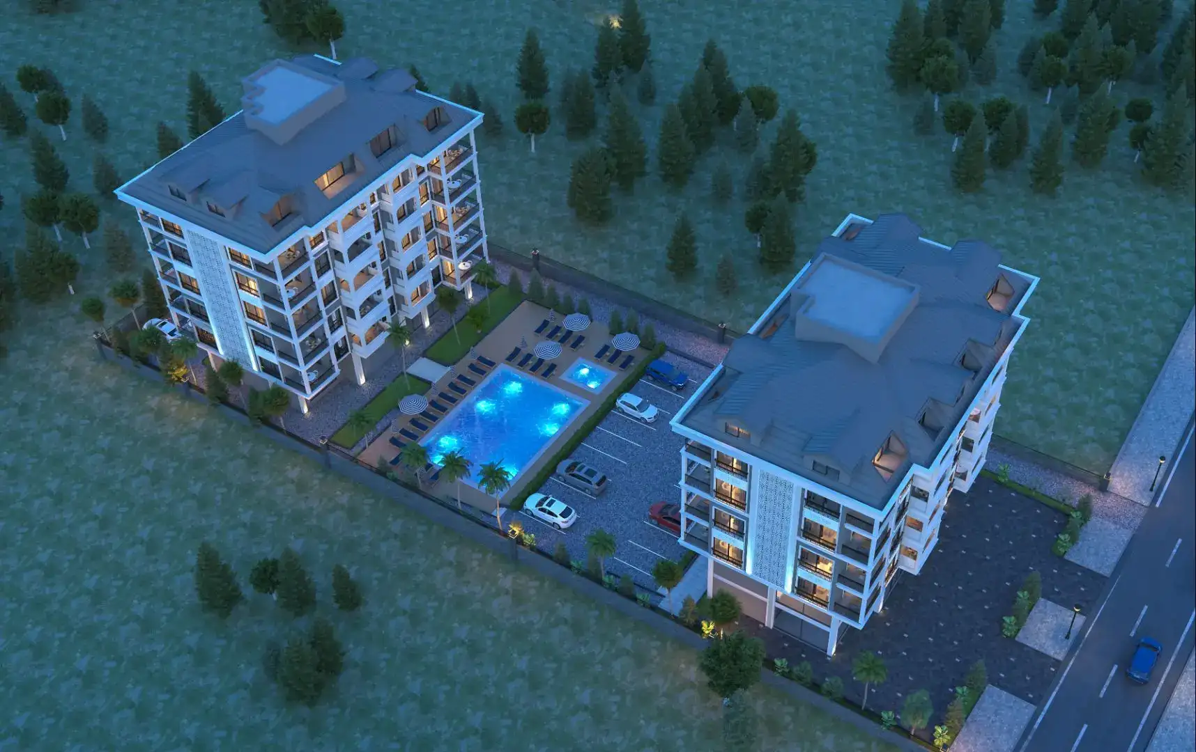 COMPLEX UNDER CONSTRUCTION IN ALANYA IN THE DISTRICT OF KARGICAK