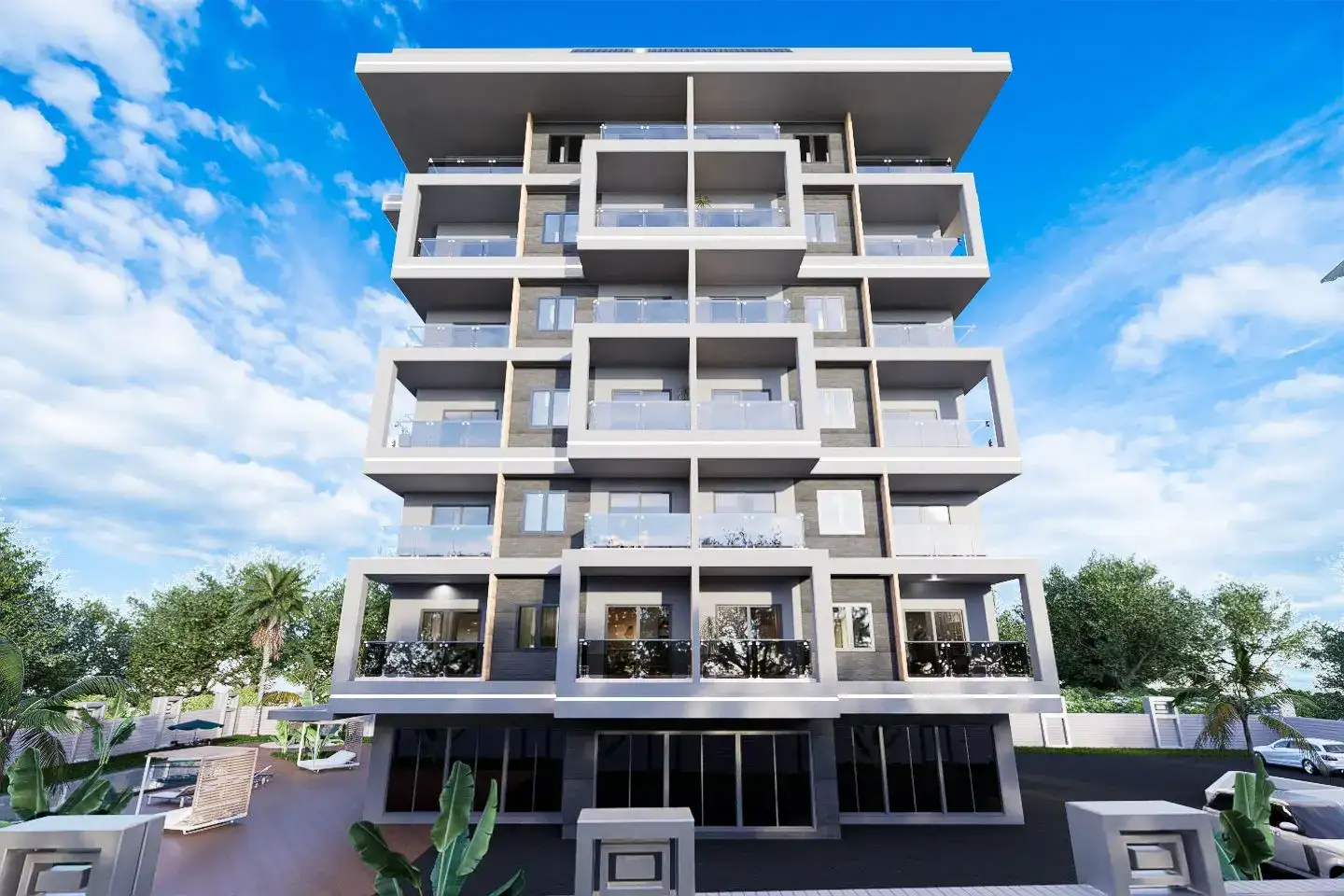 NEW COMPLEX IN DEMIRTAS, ALANYA AT THE COMPLETION STAGE