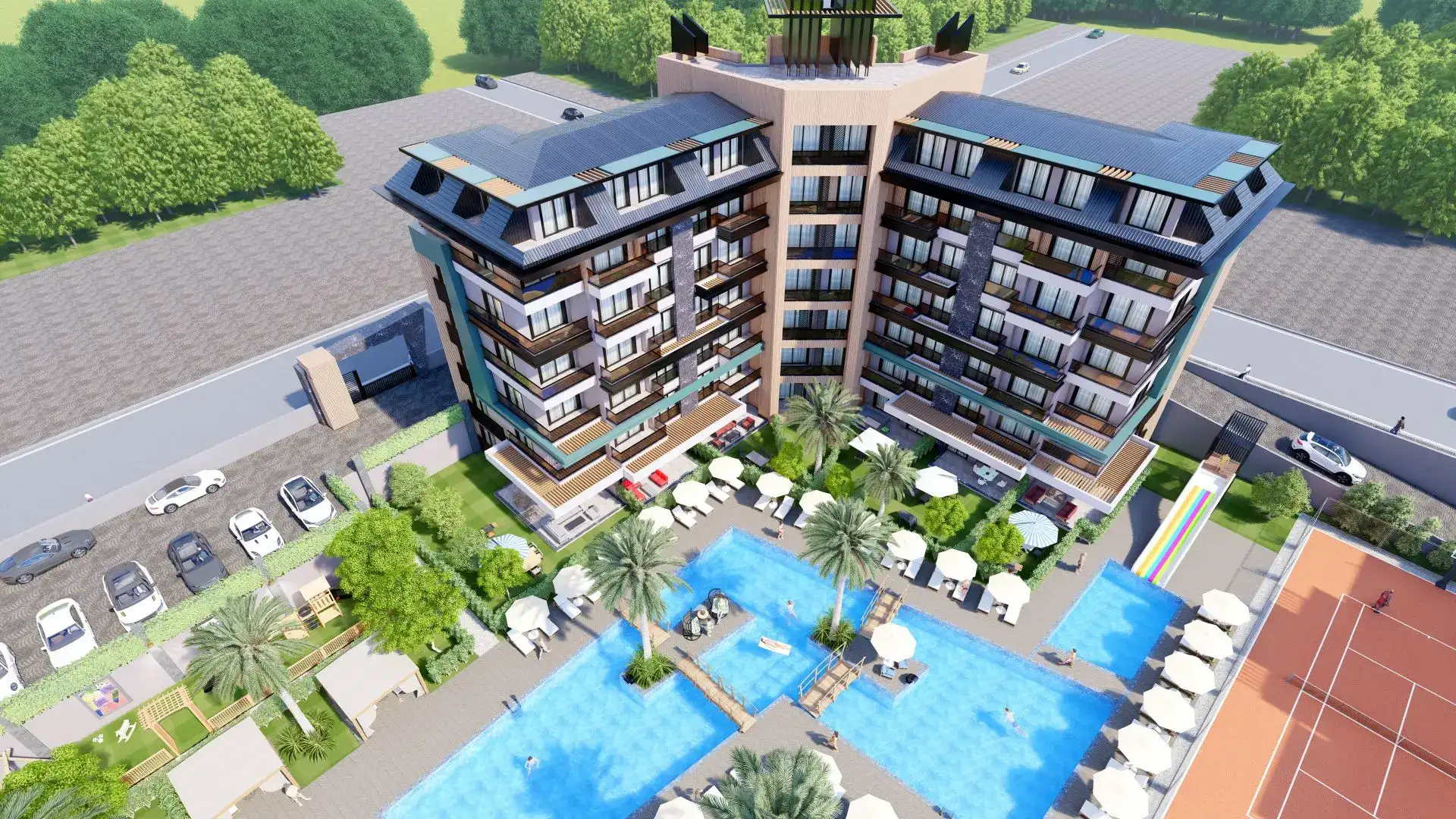 PROJECT OF A PREMIUM COMPLEX ON THE FIRST LINE OF THE BEACH IN ALANYA