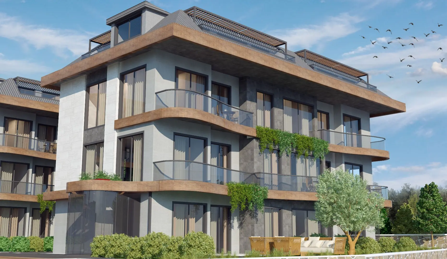 PROJECT OF SPACIOUS APARTMENTS FOR COMFORTABLE LIVING IN ALANYA