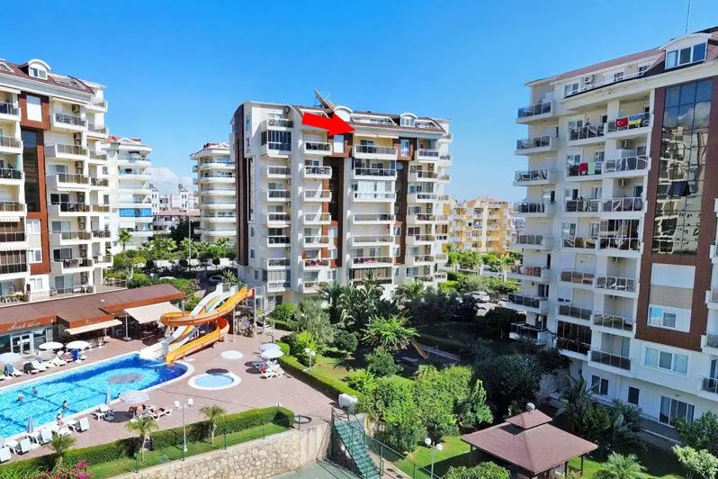 3+1 FURNISHED FLAT IN A FULL ACTIVITY SITE FOR SALE IN ALANYA AVSALLAR
