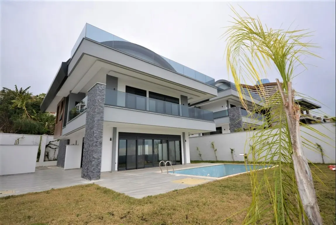 6+1 NEW DETACHED VILLA WITH SEA VIEW FOR SALE IN ALANYA KARGICAK