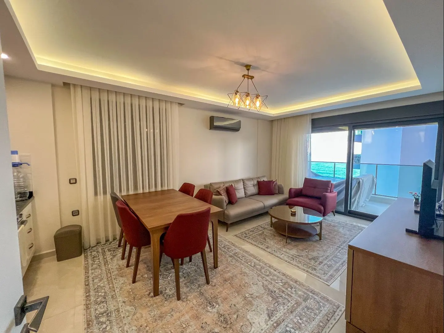 2+1 FURNISHED FLAT WITH SEA VIEW FOR SALE IN ALANYA MAHMUTLAR