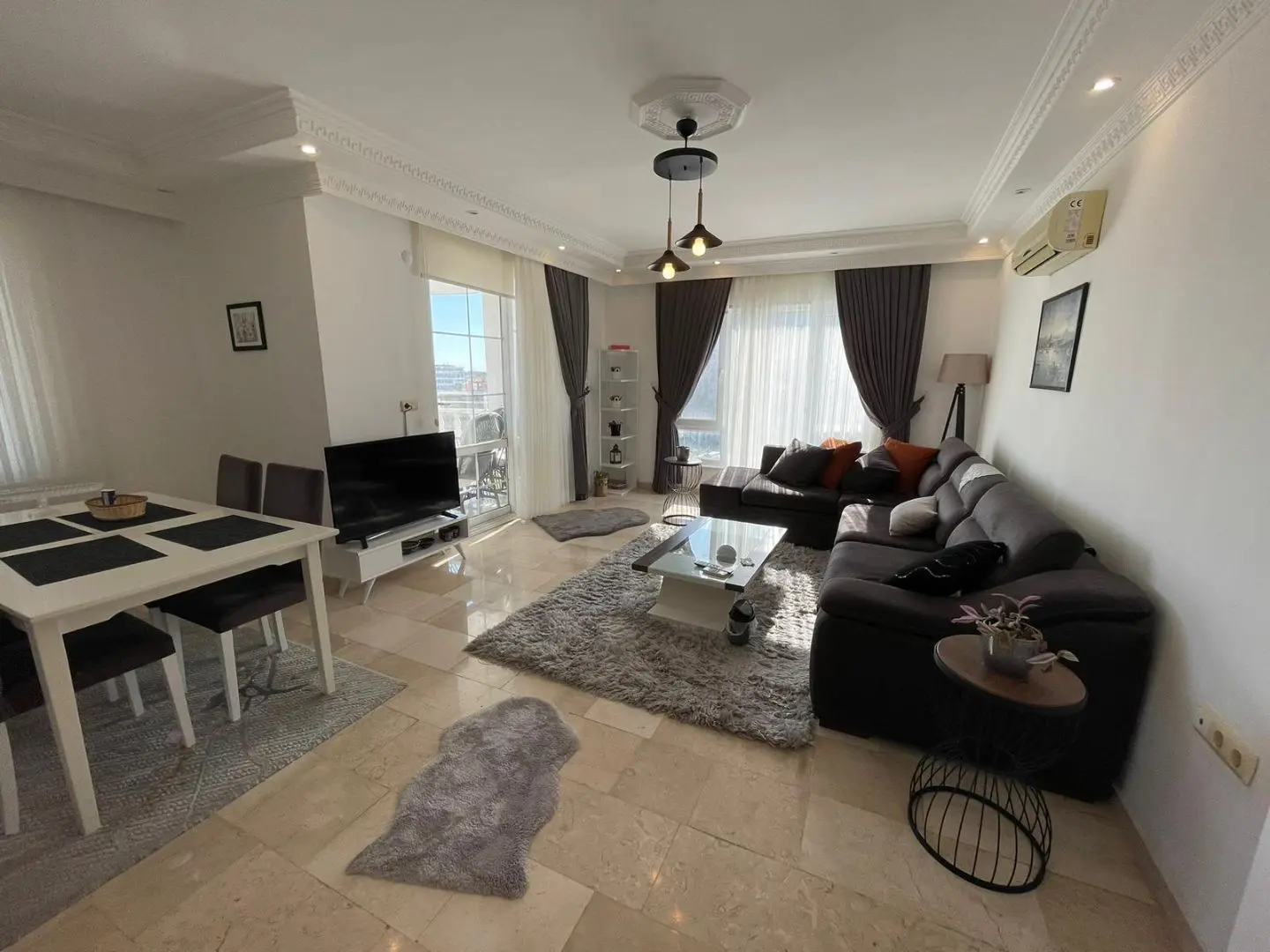 2+1 FURNISHED FLAT WITH SEA VIEW FOR SALE IN TOSMUR, ALANYA