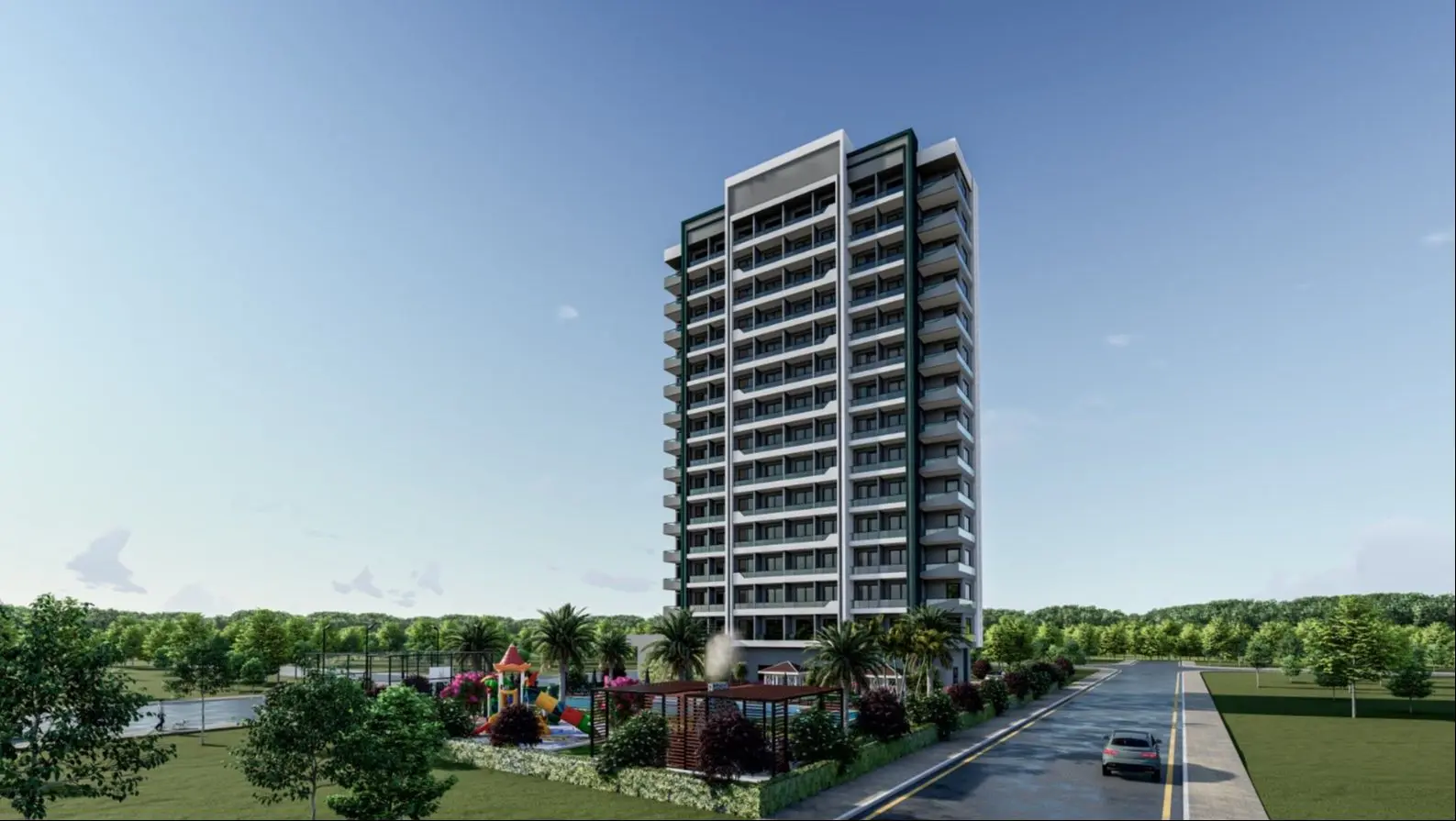 1+1 FLAT IN THE PROJECT JUST 700M FROM THE SEA IN TEJE-MERSIN 