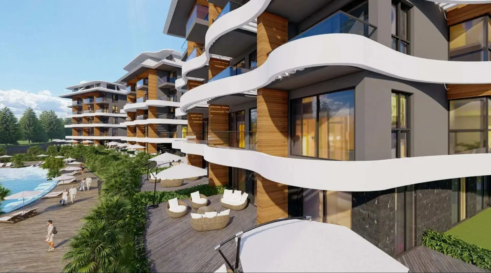 1+1 FLAT IN A COMPLEX UNDER CONSTRUCTION IN KARGICAK-ALANYA