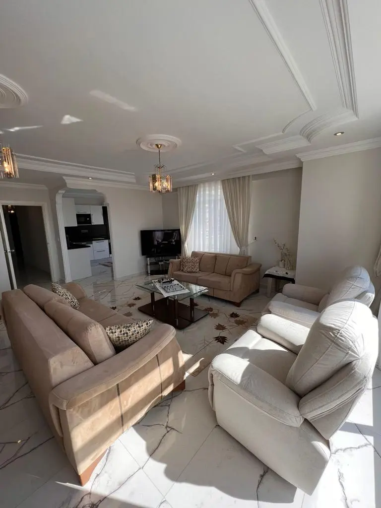 3+1 LUXURY FURNISHED FLAT FOR SALE IN ALANYA CENTER